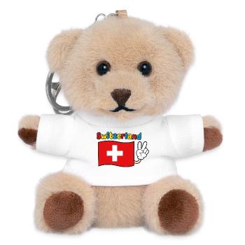 Switzerland Flag - Teddy Keyring - white - Front