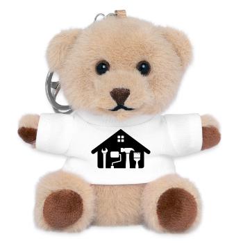 Home & Craft Logo – Hammer Key Paint Roller - Teddy Keyring - white - Front