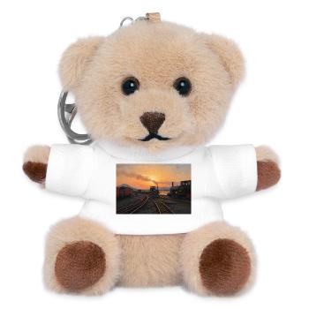 Ffestiniog Sonnenuntergang - Teddy Schlüsselanhänger - Weiß - Vorne