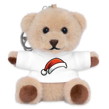 Festlicher Weihnachtshut Cartoon - Teddy Schlüsselanhänger - Weiß - Vorne