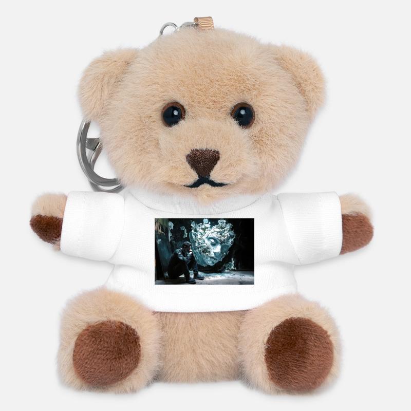 Eisgesicht im Schatten - Teddy Keyring - white