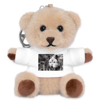 Lone Wolf Black and White - Teddy Keyring - white - Front