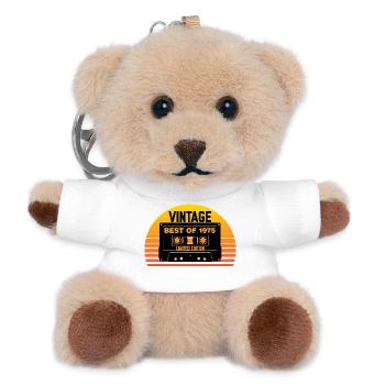 Retro Vintage 1975 Limited Edition Cassette - Teddy Keyring - white - Front