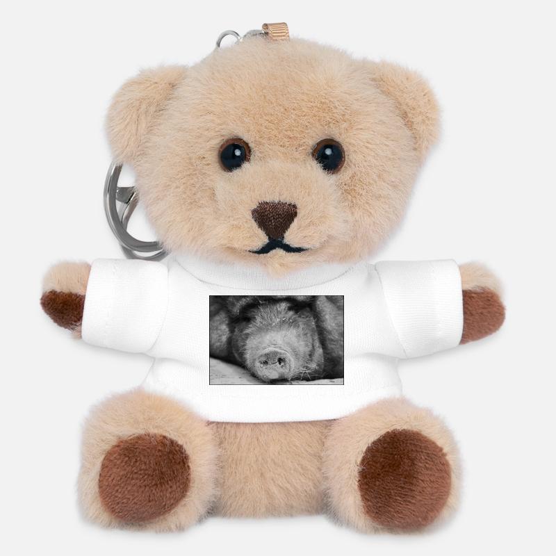 Pig had <3 - Teddy Keyring - white