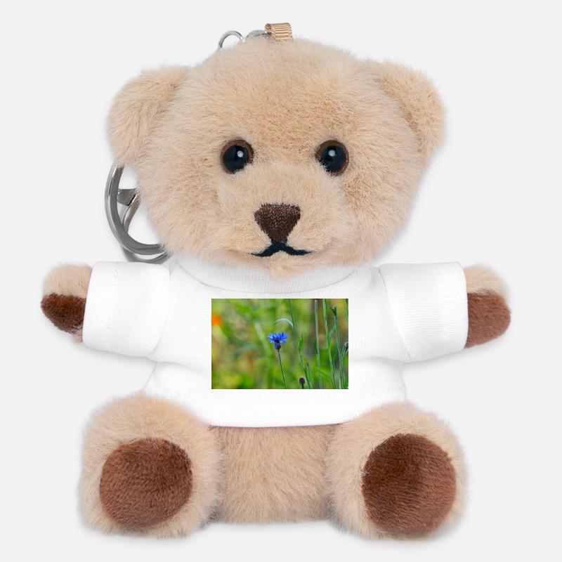 Kornblume  - Teddy Schlüsselanhänger - Weiß