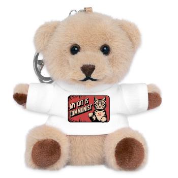 Meine Katze ist Kommunistin - Lustige Katze PropagandaT-Shirt - Teddy Schlüsselanhänger - Weiß - Vorne