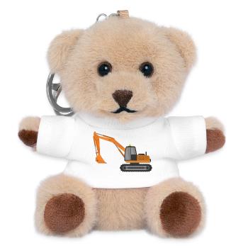 Excavator - Teddy Keyring - white - Front