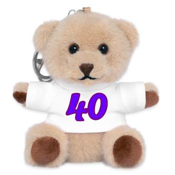 40. 40 ANS. 40e ANNIVERSAIRE. ANNIVERSAIRE 40 ANS. - Porte-clés ourson - blanc - Devant