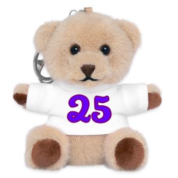 25. 25 JAHRE. 25. JUBILÄUM. 25 JAHRESJUBILÄUM. - Teddy Schlüsselanhänger - Weiß - Vorne
