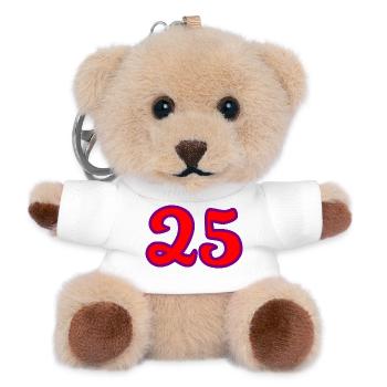 25. 25 JAHRE. 25. JUBILÄUM. 25 JAHRESJUBILÄUM. - Teddy Schlüsselanhänger - Weiß - Vorne