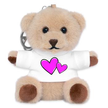Herzen Symbol Liebe - Teddy Schlüsselanhänger - Weiß - Vorne