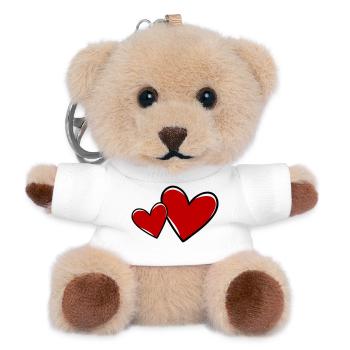 Herzen Symbol Liebe - Teddy Schlüsselanhänger - Weiß - Vorne