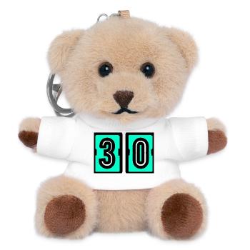 30. 30 JAHRE. 30-JÄHRIGES JUBILÄUM. 30-JÄHRIGES JUBILÄUM. - Teddy Schlüsselanhänger - Weiß - Vorne
