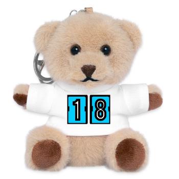 18. 18 YEARS OLD. 18th ANNIVERSARY. 18 BIRTHDAY. - Teddy Keyring - white - Front