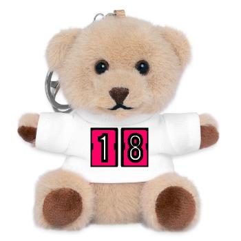 18. 18 JAHRE ALT. 18-JÄHRIGES JUBILÄUM. 18. GEBURTSTAG. - Teddy Schlüsselanhänger - Weiß - Vorne
