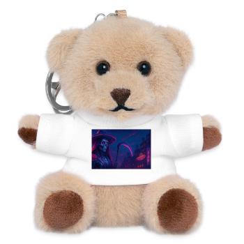 Neon Reaper – Cyberpunk Death - Teddy Keyring - white - Front