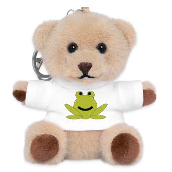 Cheerful Frog Cartoon - Teddy Keyring - white - Front
