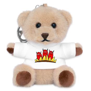 3 Devils - Teddy Keyring - white - Front