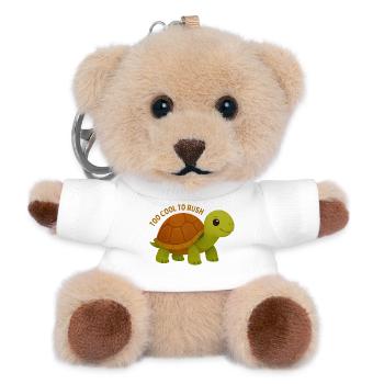 Zu cool, um Turtle zu überstürzen - Teddy Schlüsselanhänger - Weiß - Vorne