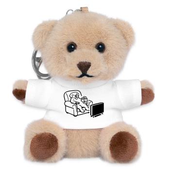 Dog Dog Chill Mode Chips Food TV TV - Teddy Keyring - white - Front