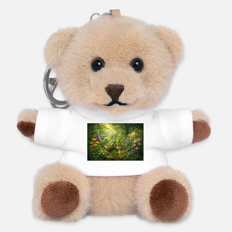 Herbes magiques - Porte-clés ourson - blanc