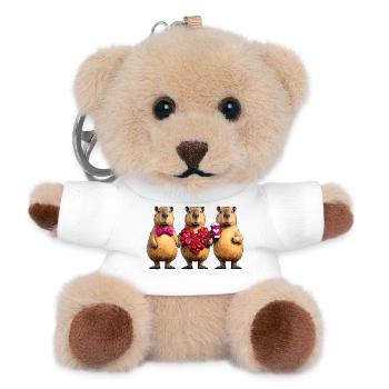 Love Beaver Trio - Porte-clés ourson - blanc - Devant