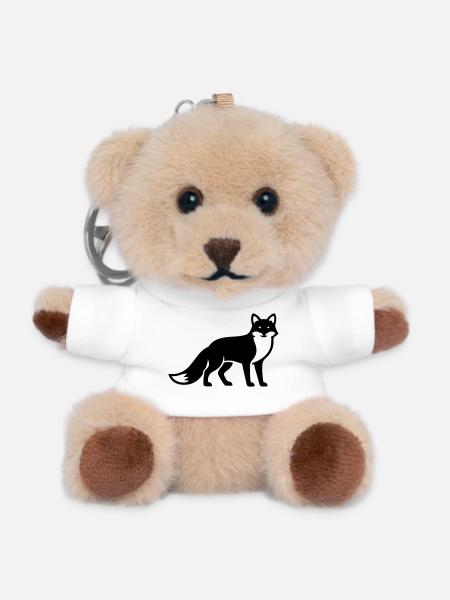 Fuchs Tier Silhouette - Teddy Schlüsselanhänger - Weiß
