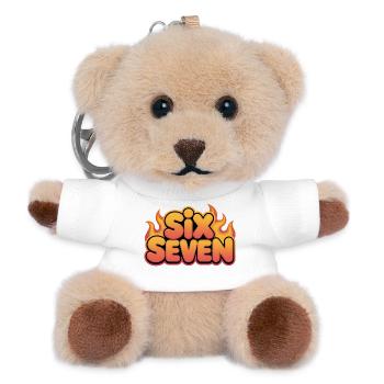 Six Seven 67 - Funny Gen Alpha Memes - Teddy Keyring - white - Front