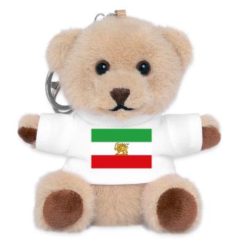 Lion and Sun Flag of Iran Historical - Teddy Keyring - white - Front