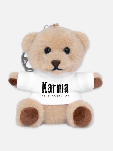 Le karma s’en occupera - Porte-clés ourson - blanc