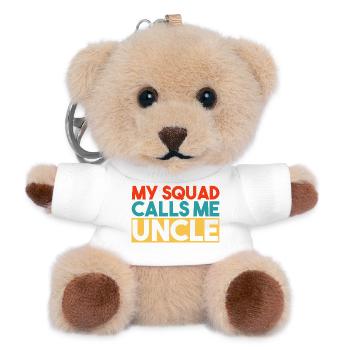 Mein Team nennt mich Onkel Retro Typografie - Teddy Schlüsselanhänger - Weiß - Vorne