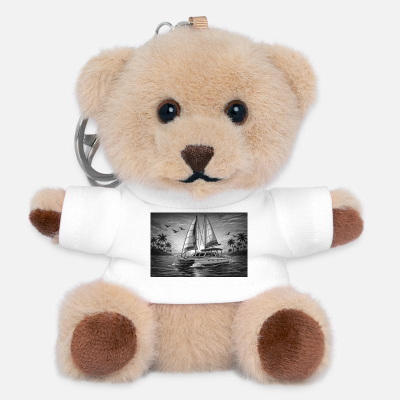 Catamaran - Porte-clés ourson - blanc