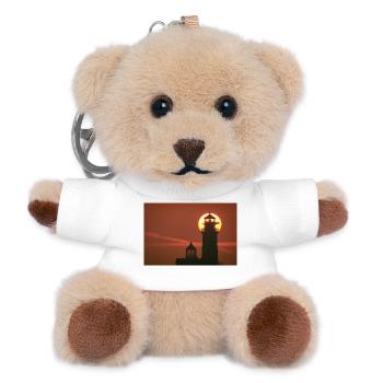 Leuchtturm Kap Arkona im Sonnenuntergang - Teddy Schlüsselanhänger - Weiß - Vorne
