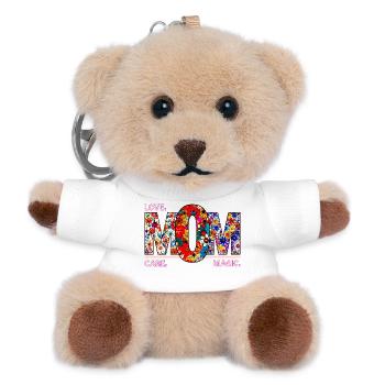 MOM Love Care Magisches Blumendesign - Teddy Schlüsselanhänger - Weiß - Vorne