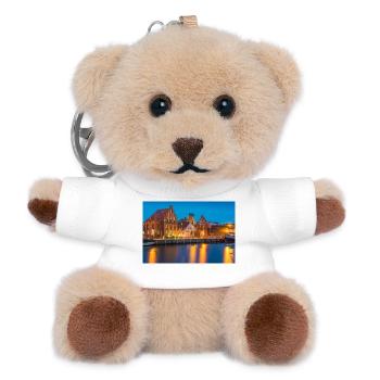 Wismar am Abend - Teddy Schlüsselanhänger - Weiß - Vorne