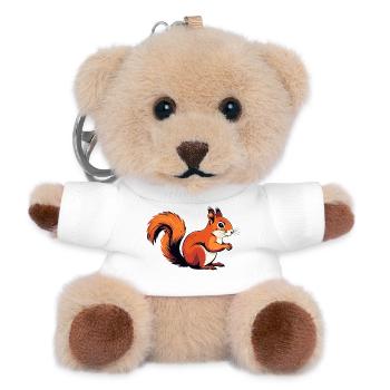 Lebhaftes kleines Eichhörnchen Waldbewohner Motiv - Teddy Schlüsselanhänger - Weiß - Vorne