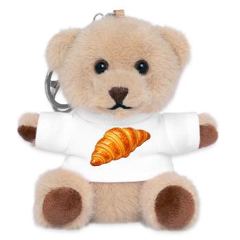 Croissant Illustration Goldbraunes Gebäck  - Teddy Schlüsselanhänger - Weiß - Vorne