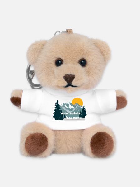More Nature Less Noise - Teddy Keyring - white