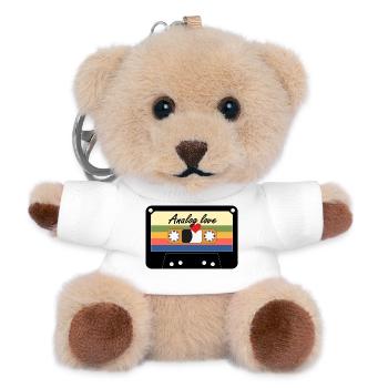 Analog Love Retro Cassette - Teddy Keyring - white - Front