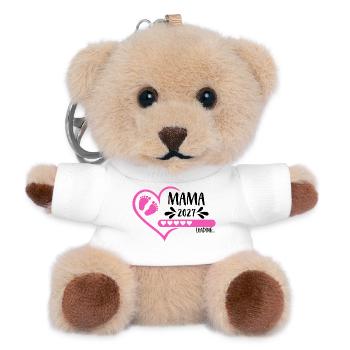 Mama 2027 loading Herz Version Mädchen pink - Teddy Schlüsselanhänger - Weiß - Vorne