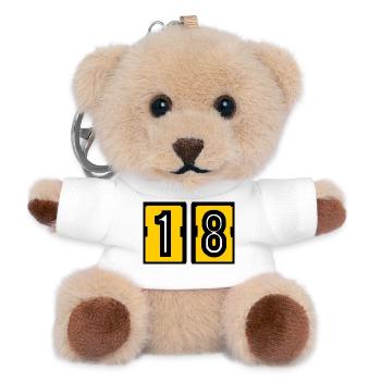 18. 18 YEARS OLD. 18th ANNIVERSARY. 18 BIRTHDAY. - Teddy Keyring - white - Front