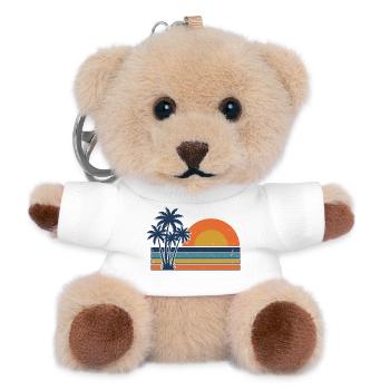 Retro Sunset Palm Trees Summer Beach - Teddy Keyring - white - Front