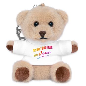 Prompt Engineer im Herzen - Teddy Schlüsselanhänger - Weiß - Vorne