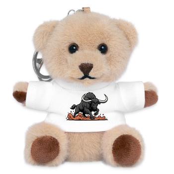 Black Buffalo Charge Maskottchen Buffalo Power - Teddy Schlüsselanhänger - Weiß - Vorne