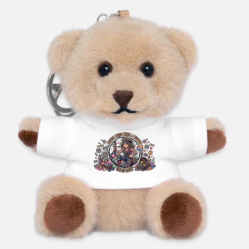Woman power with bow - Teddy Keyring - white