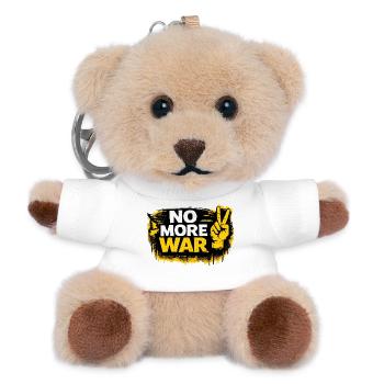 Krieg nicht mehr – Aufkleber: Frieden & Menschlichkeit - Teddy Schlüsselanhänger - Weiß - Vorne
