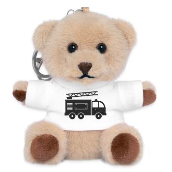 Fire truck - Teddy Keyring - white - Front