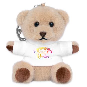 Rhodes Beach Dream Blaze of Colors - Teddy Keyring - white - Front