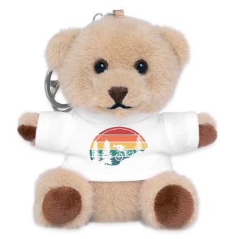 Bicycle Retro Gift Mountain Bike - Teddy Keyring - white - Front