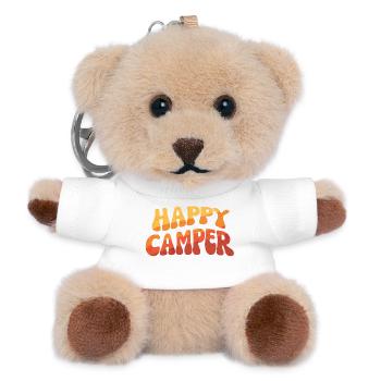 Happy Camper Gradient Text - Teddy Keyring - white - Front